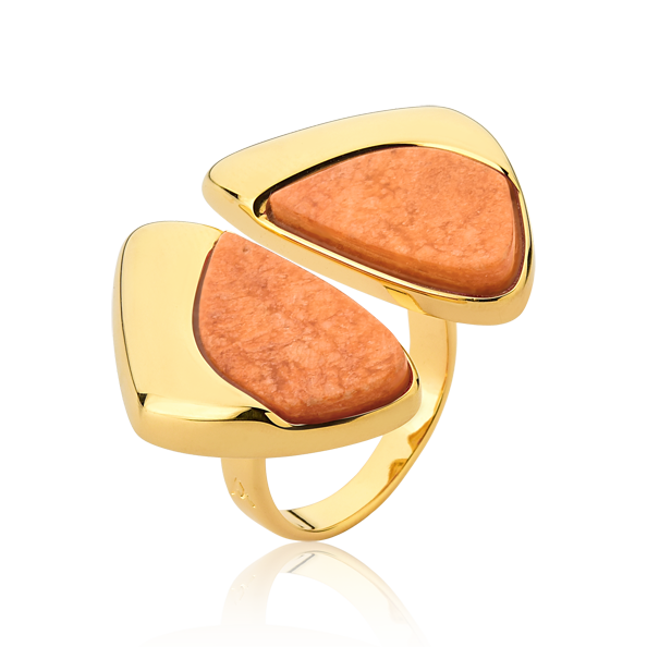Anel Ailes - Feldspato Laranja Semijoias de luxo e design exclusivo