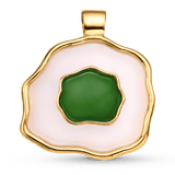 Pingente Ixchel - Ágata Branca e Ágata Verde