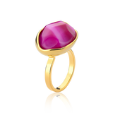 Anel Renascer - Ágata Rosa Pink Listrada