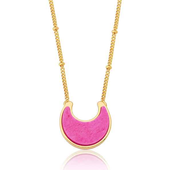 Colar Lua - Feldspato Rosa Pink