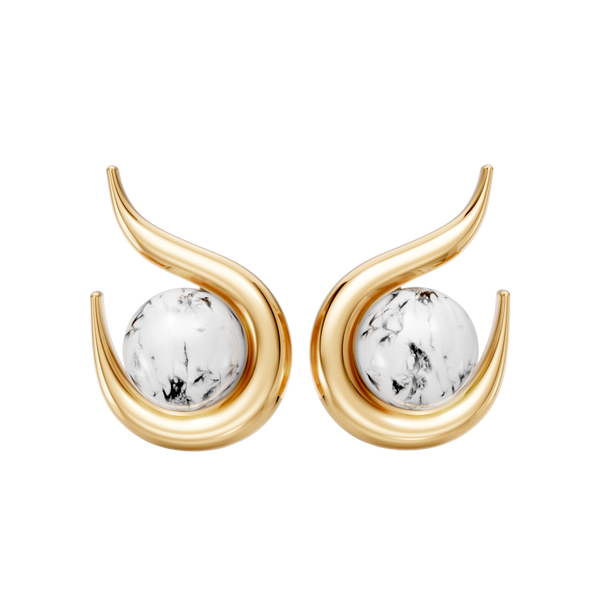 Brinco Órbita — Howlita Branca