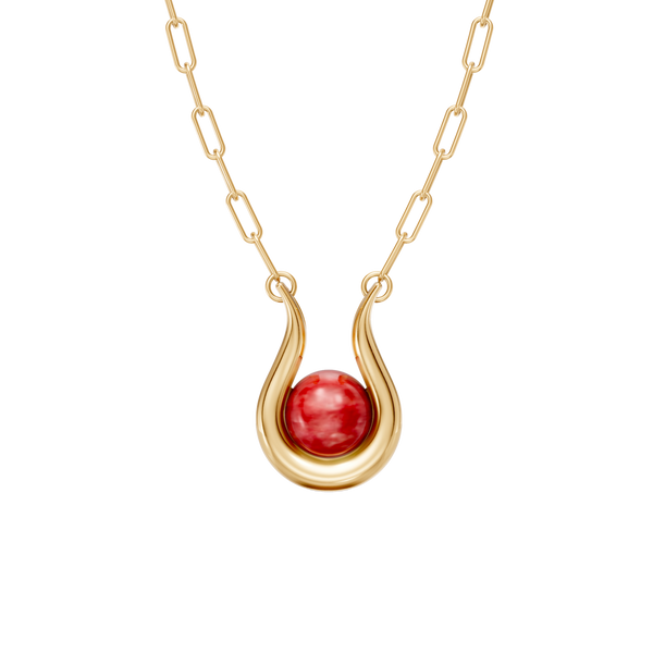 Colar Órbita — Feldspato Vermelho