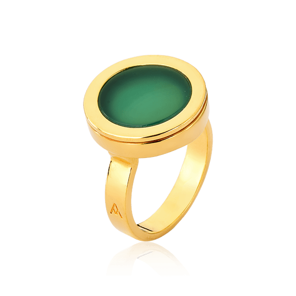 Anel Eterno - Ágata Verde Semijoias de luxo e design exclusivo