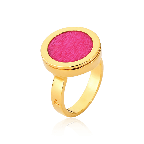 Anel Eterno - Feldspato Rosa Pink Semijoias de luxo e design exclusivo