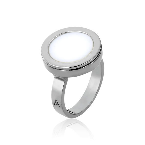 Anel Eterno - Porcelana Branca Semijoias de luxo e design exclusivo
