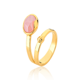 Anel Solo - Quartzo Rosa Semijoias de luxo e design exclusivo