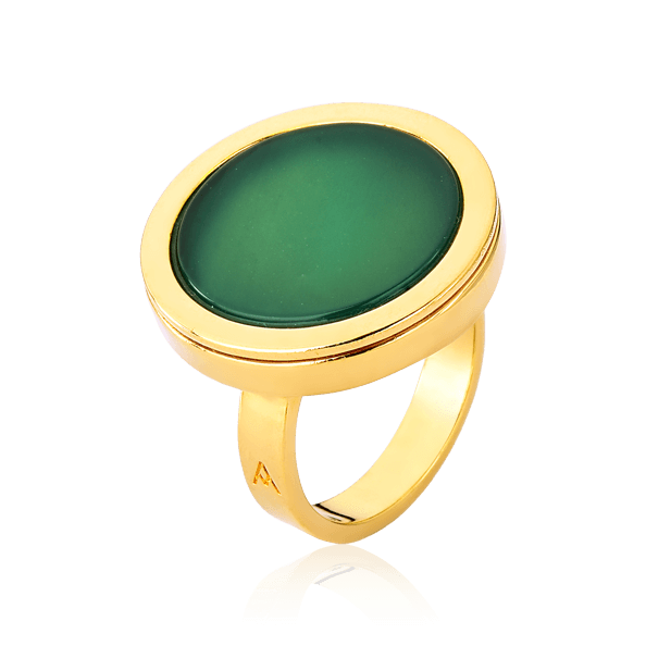 Anel Único - Ágata Verde Semijoias de luxo e design exclusivo