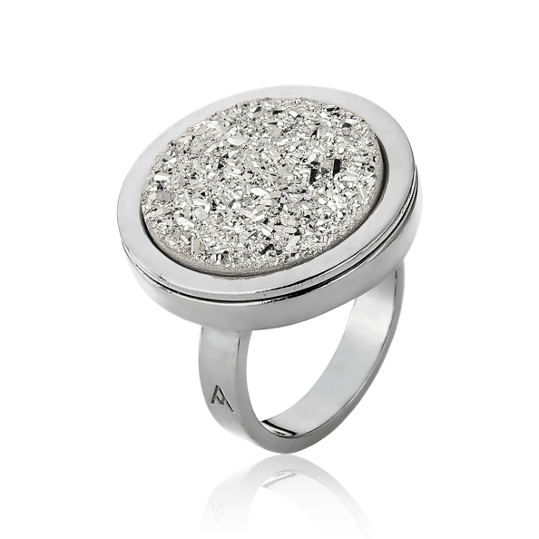 Anel Único - Drusa Platina Semijoias de luxo e design exclusivo