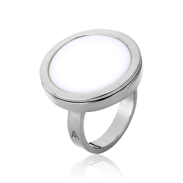 Anel Único - Porcelana Branca Semijoias de luxo e design exclusivo