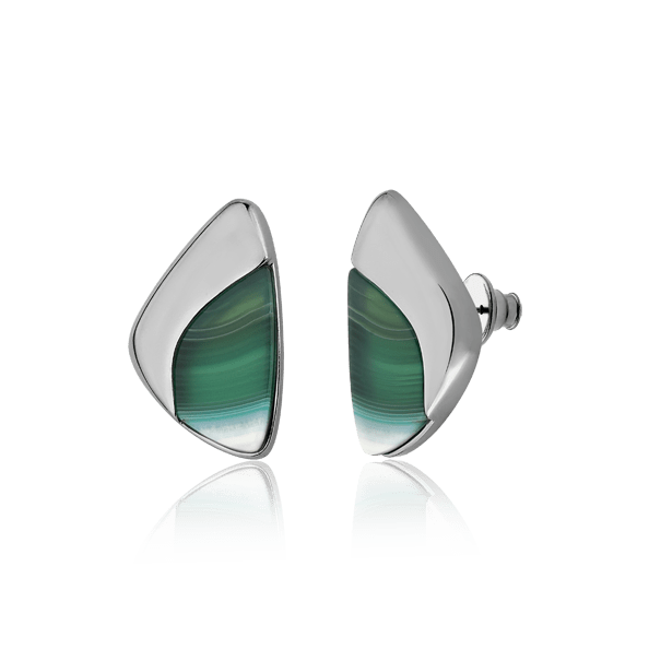 Brinco Ailes - Verde Listrado Semijoias de luxo e design exclusivo