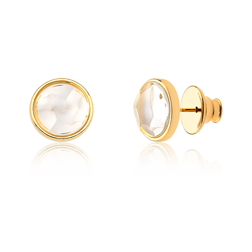 Brinco Classic - Cristal de Rocha — Ouro 18K | Aimer Joias | brinco semijoia feminina pedra natural