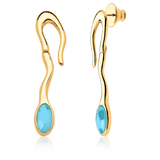 Brinco Noha - Ágata Azul Céu Semijoias de luxo e design exclusivo
