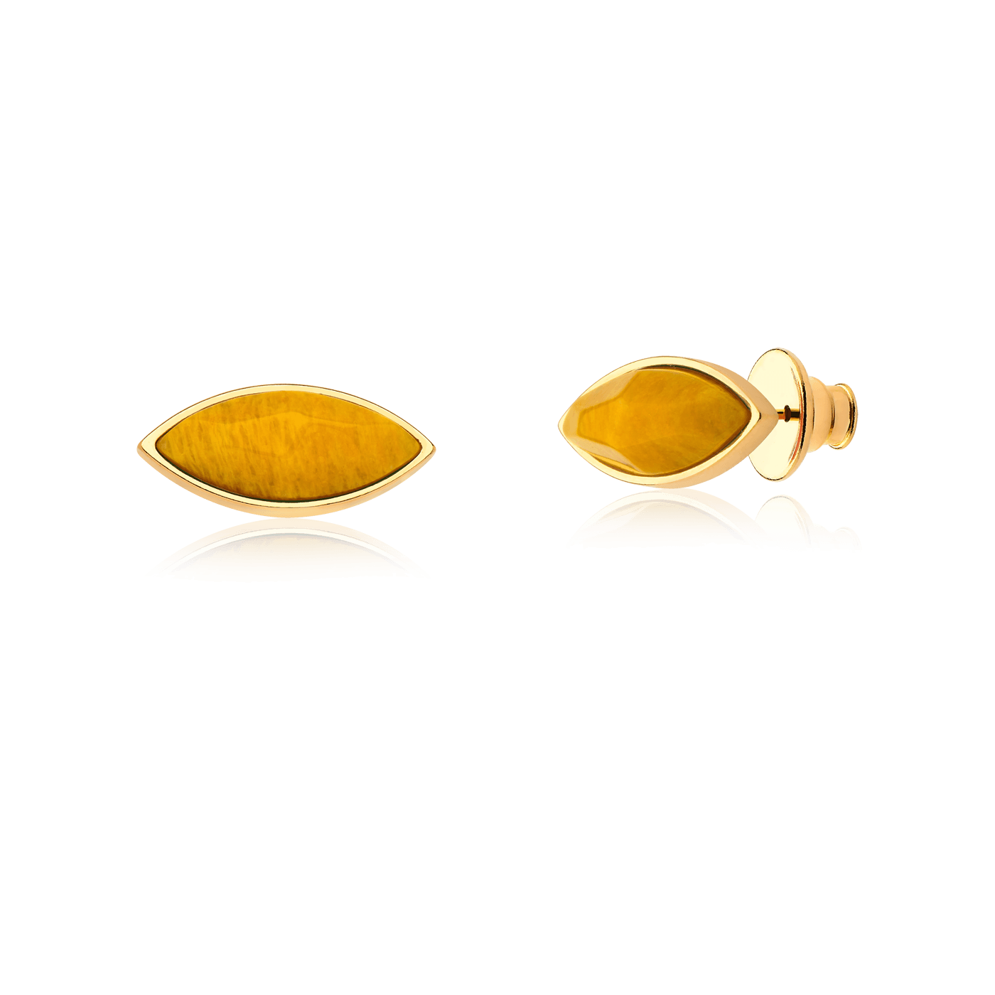 Brinco Pétala - Feldspato Amarelo — Ouro 18K | Aimer Joias | semijoia feminina pedra natural