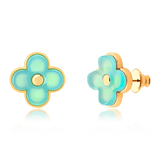 Brinco Radiante - Ágata Azul Céu Semijoias de luxo e design exclusivo