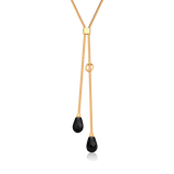 Colar Axel - Obsidiana Negra — Ouro 18K | Aimer Joias | semijoia feminina pedra natural