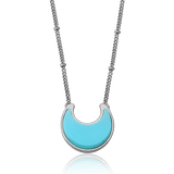 Colar Lua - Ágata Azul Céu — Ródio Negro | Aimer Joias | semijoia feminina pedra natural