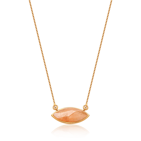 Colar Pétala - Citrino — Ouro 18K | Aimer Joias | semijoia feminina pedra natural