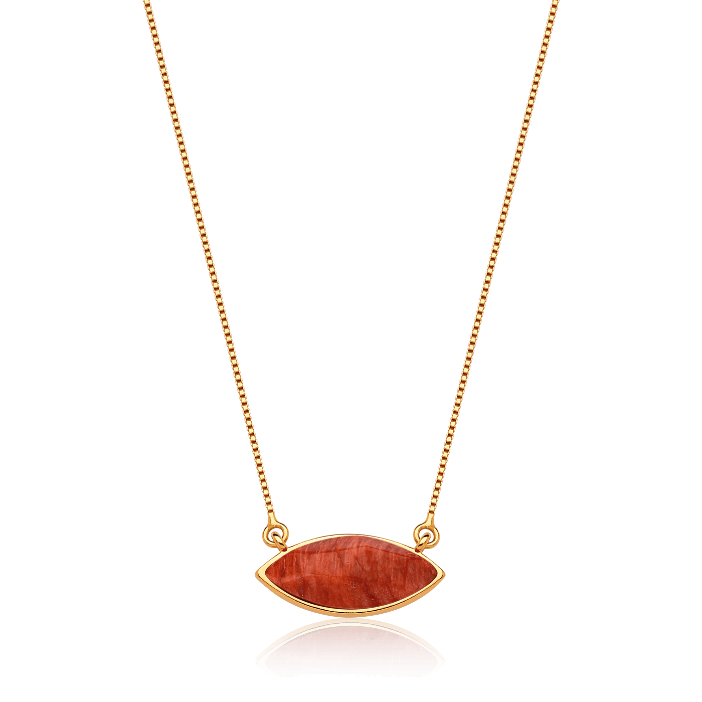 Colar Pétala - Feldspato Laranja — Ouro 18K | Aimer Joias | semijoia feminina pedra natural