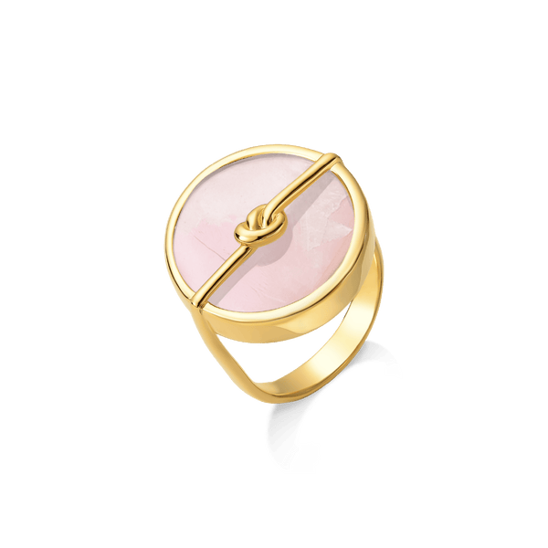 Anel Vínculo - Quartzo Rosa