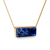 Colar Estrutura - Sodalita | Semijoia Banhada a Ouro 18K