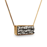 Colar Estrutura - Drusa Metalizada | Semijoia Banhada a Ouro 18K