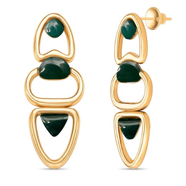Brinco Fluir - Ágata Verde
