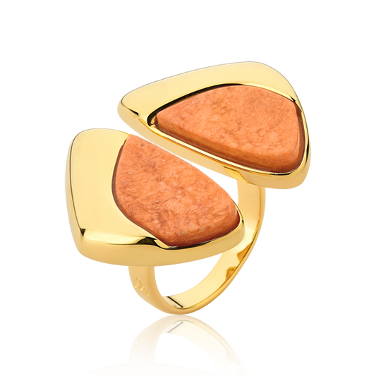 Anel Ailes - Feldspato Laranja Semijoias de luxo e design exclusivo