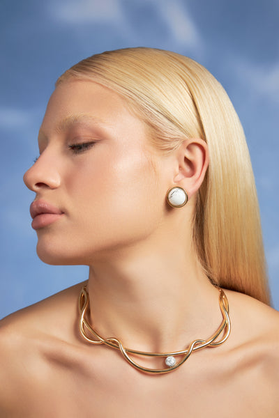 Colar Choker Aurora — Howlita Branca — ângulo 5