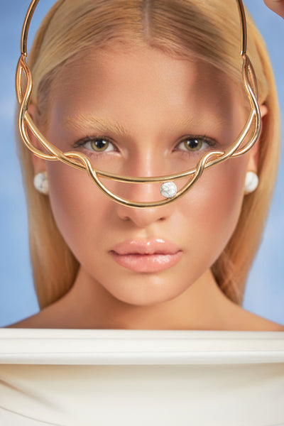 Colar Choker Aurora — Howlita Branca — ângulo 2
