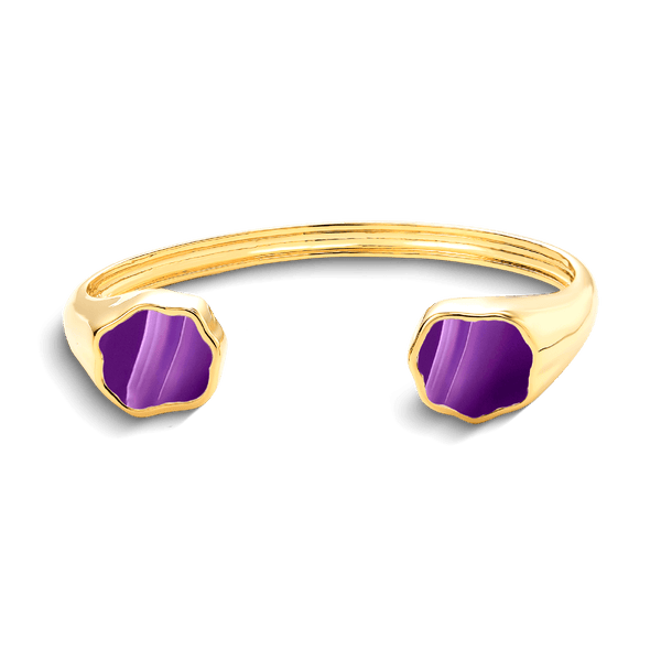 Bracelete Flora - Ágata Roxa Listrada
