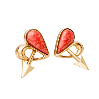 Brinco Cupido — Feldspato Vermelho — ângulo 1