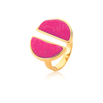 Anel Arco - Feldspato Rosa Pink — ângulo 1
