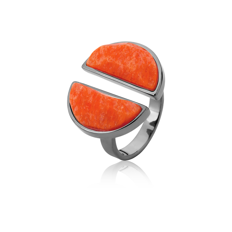 Anel Arco - Feldspato Laranja