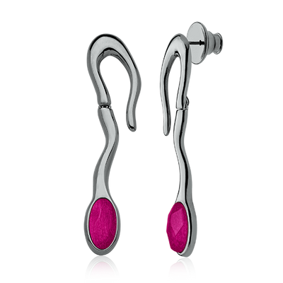 Brinco Noha - Feldspato Rosa Pink (sem foto) — ângulo 1