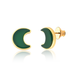 Brinco Lua - Ágata Verde