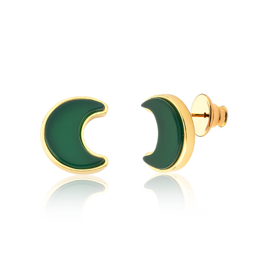 Brinco Lua - Ágata Verde