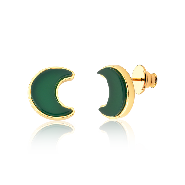 Brinco Lua - Ágata Verde
