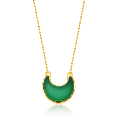 Colar Lua - Ágata Verde — ângulo 1