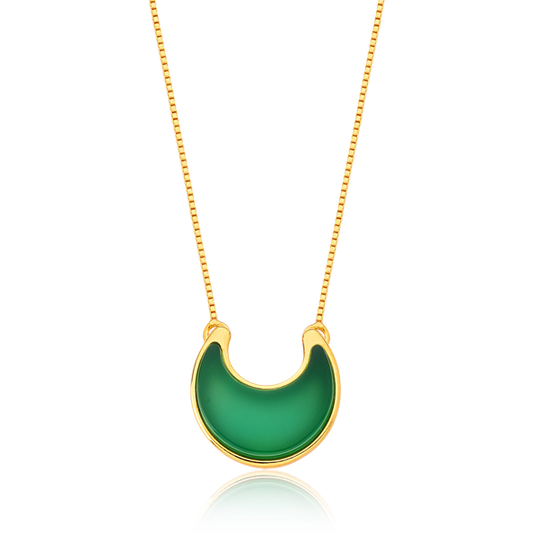 Colar Lua - Ágata Verde
