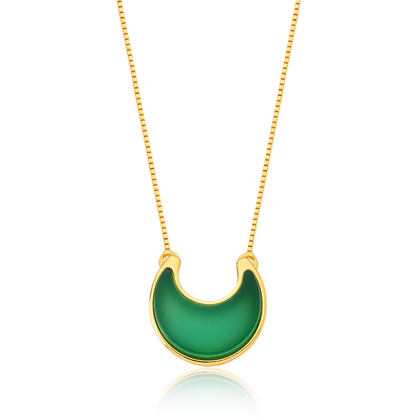 Colar Lua - Ágata Verde