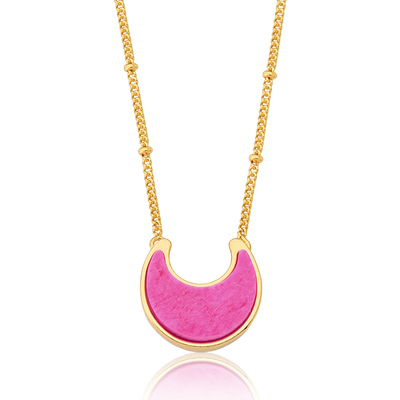 Colar Lua - Feldspato Rosa Pink — ângulo 1