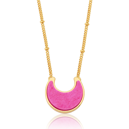Colar Lua - Feldspato Rosa Pink