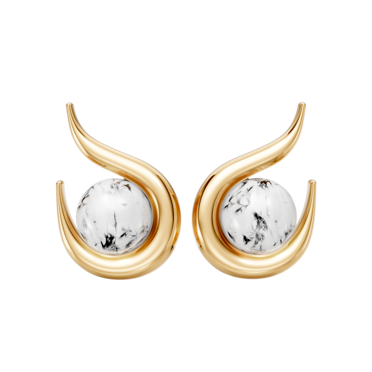 Brinco Órbita — Howlita Branca