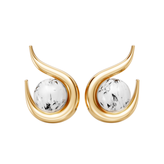 Brinco Órbita — Howlita Branca