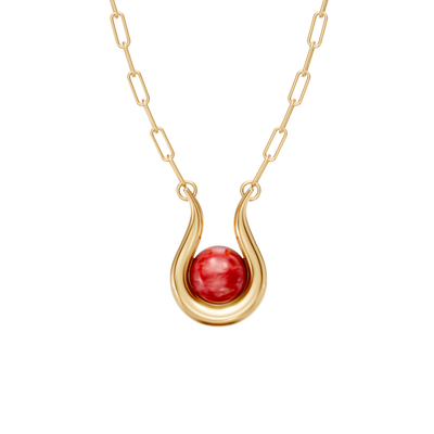 Colar Órbita — Feldspato Vermelho — ângulo 1