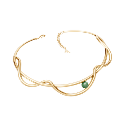 Colar Choker Aurora — Quartzo Verde — ângulo 1
