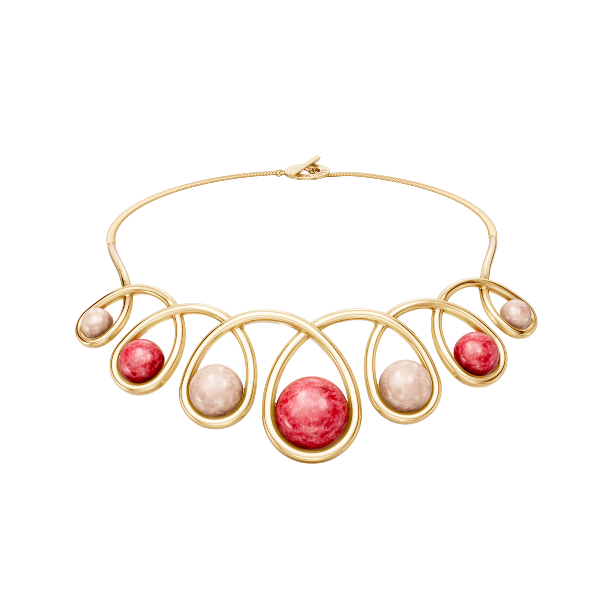 Colar Supernova — Feldspato Vermelho e Quartzo Rosa