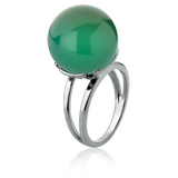 Anel Ball - Ágata Verde — Ródio Negro | Aimer Joias | semijoia feminina pedra natural