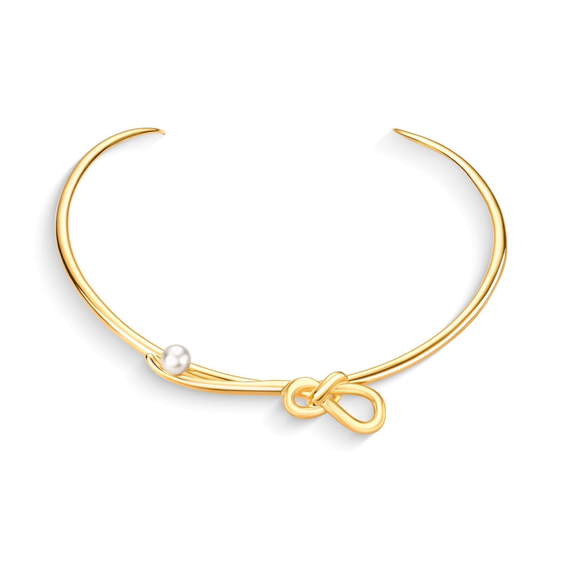 Choker Laços - Pérola em Banho de Ouro 18K