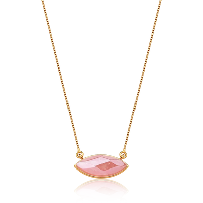 Colar Dália - Quartzo Rosa — ângulo 1